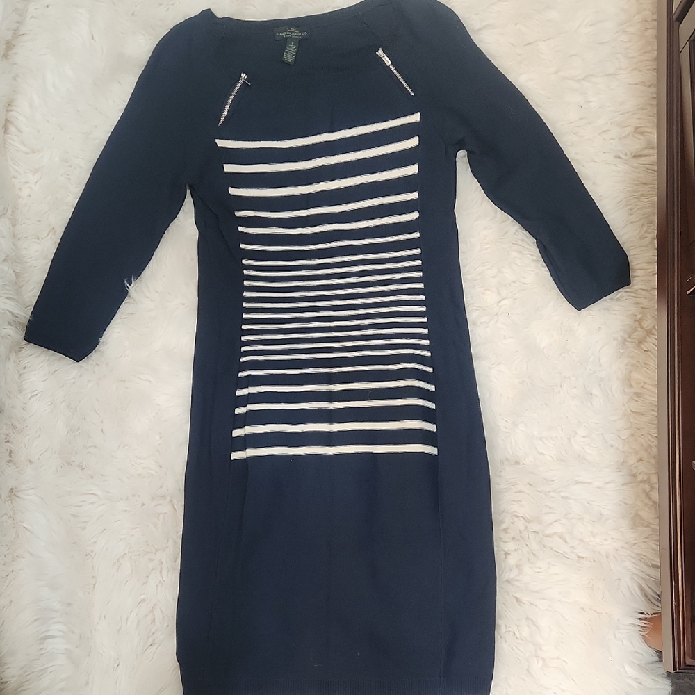 Ralph Lauren Navy and White Striped Dress